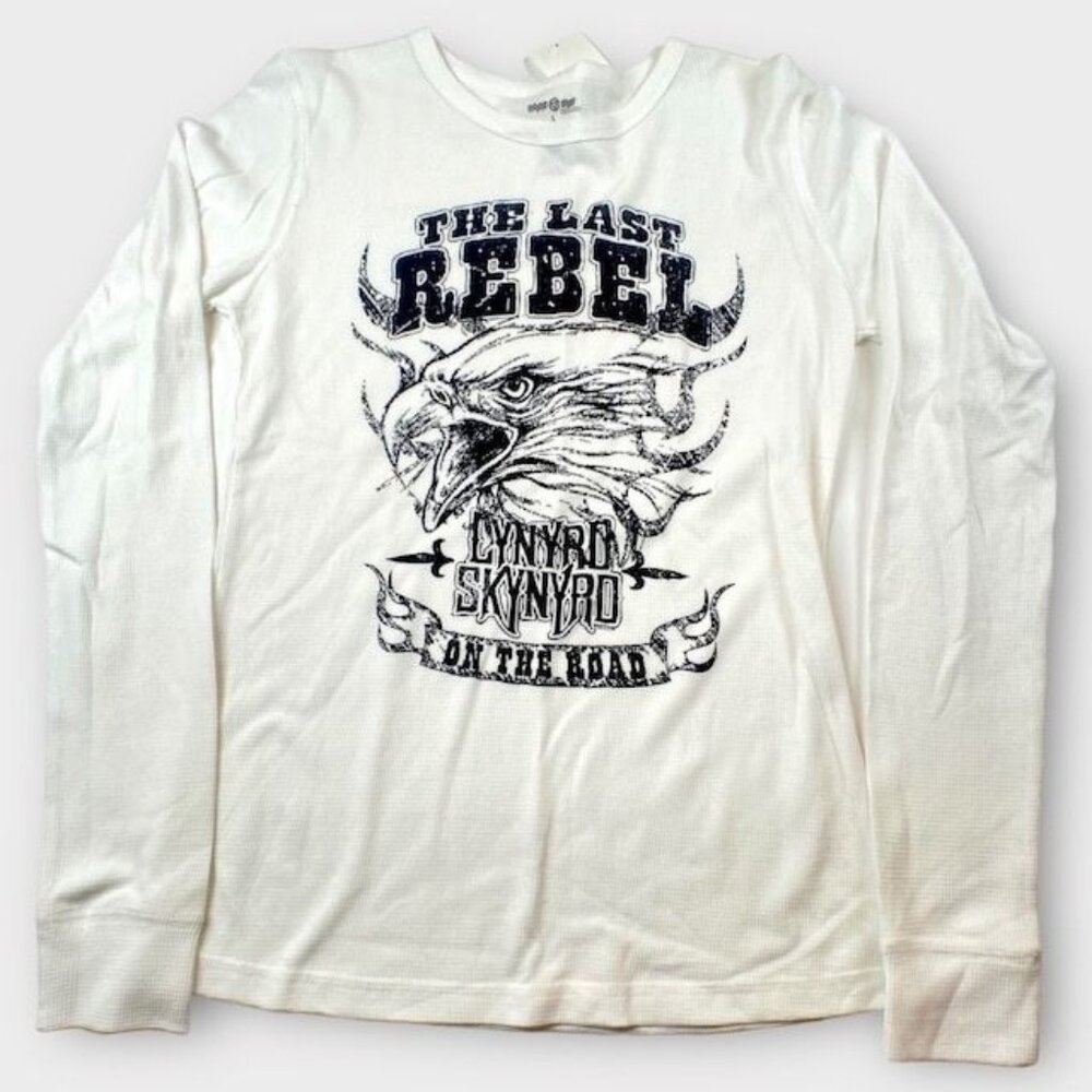 NWOT Lynyrd Skynyrd The Last Rebel Tee Shirt White Size Large